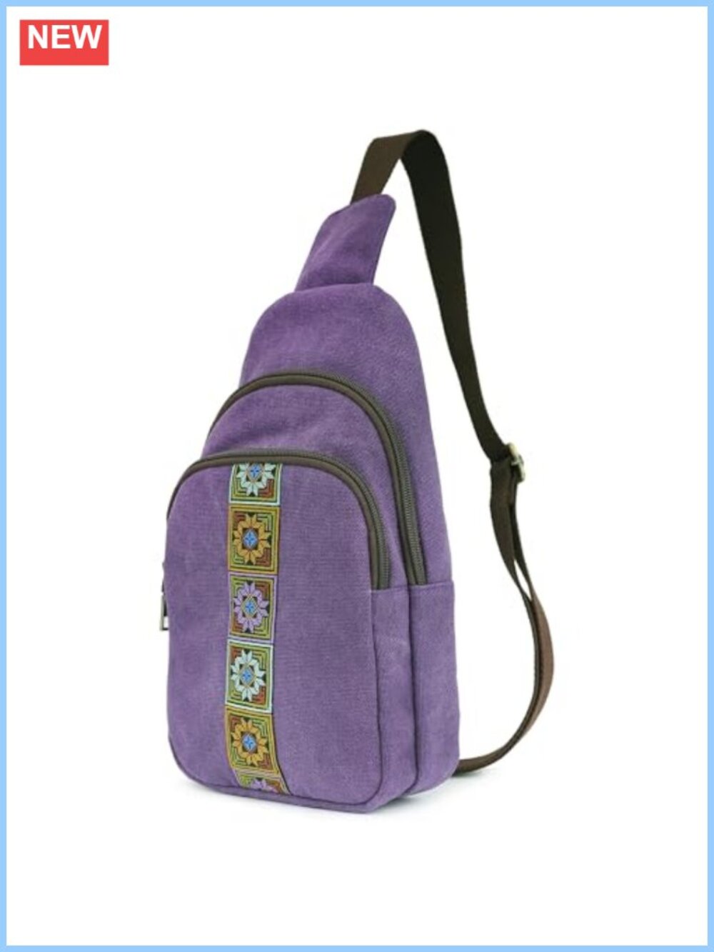 Canvas Sling Bag Convertible Crossbody Purse Small Backpack Travel Chest Daypack